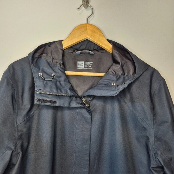 MEC Mountain Equipment Coop Longline Hooded Rain Jacket Coat Size XL - Picture 3 of 15